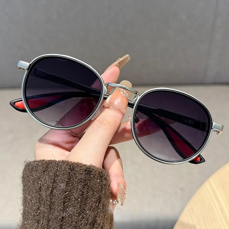 Metal Steampunk Series Round Frame Sunglasses Retro European and American Fashion UV Protection Eyewear
