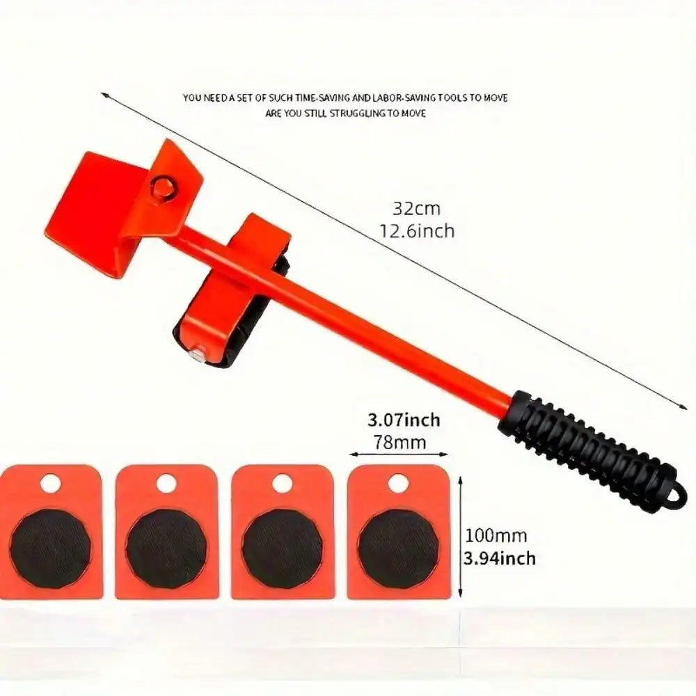 Heavy Duty Furniture Mover Effortless Tool With Smooth Rolling Pulley Base - Transports Large Heavy Objects For Home Office Use