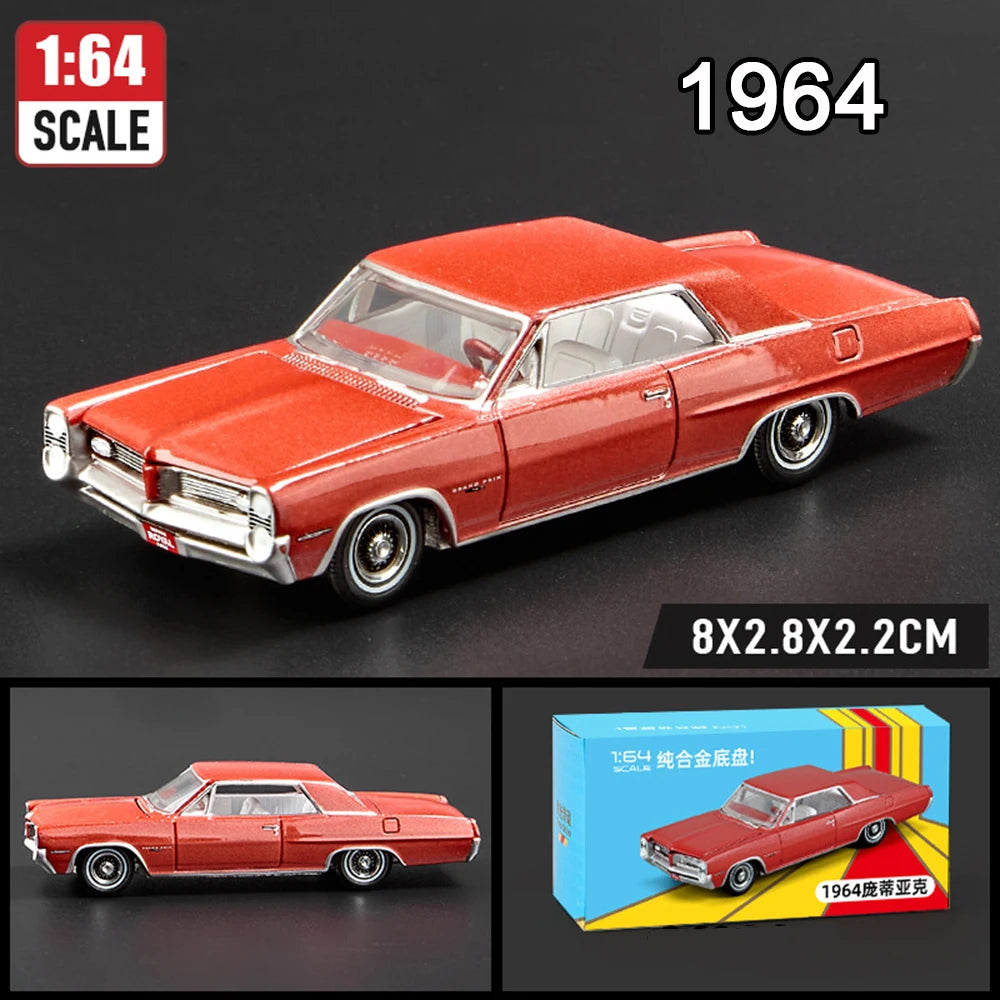 1:64 Alloy Sports Car Series Firebird JDM Daytona Stardust Corvette T1 Minivan GT500 Diecast Models Toys Boys Collecting Hobbies