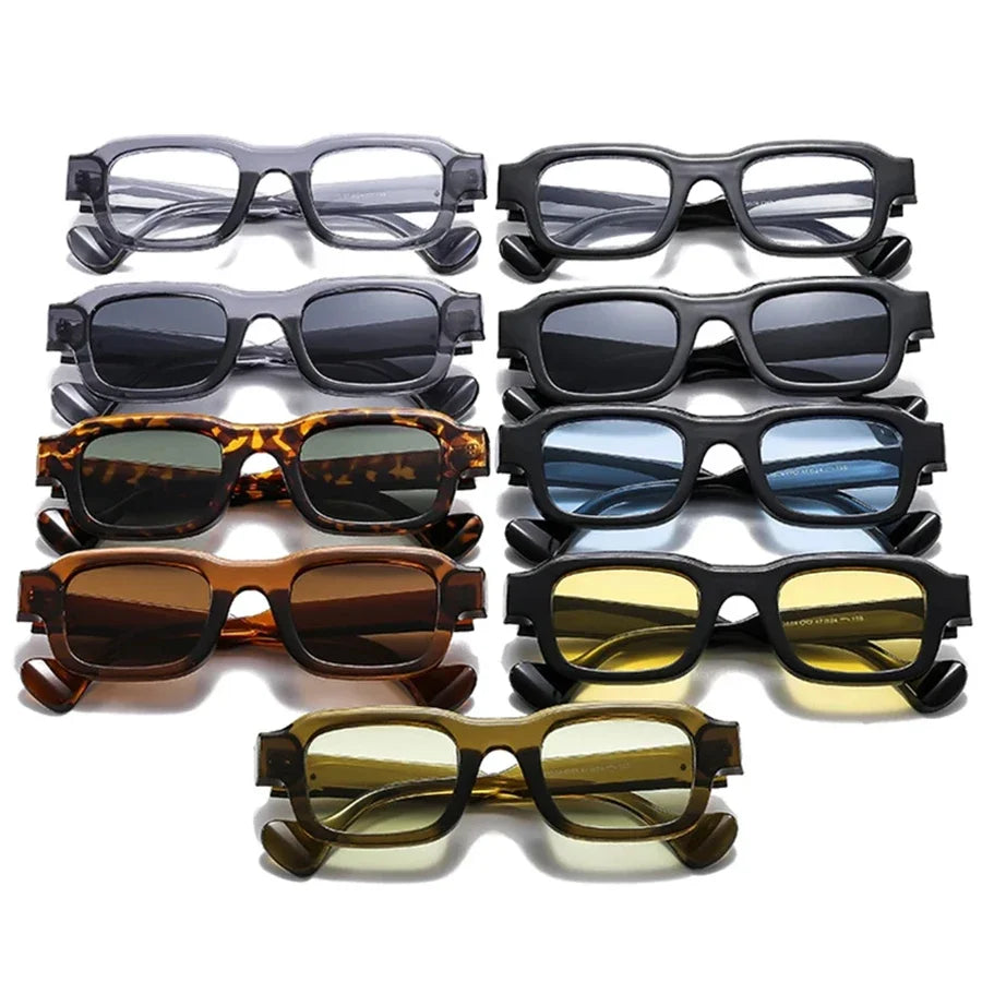 JNPCXI New Fashion Square Men Sunglasses Retro Rivets Women Black Orange Shades UV400 Sun Glasses