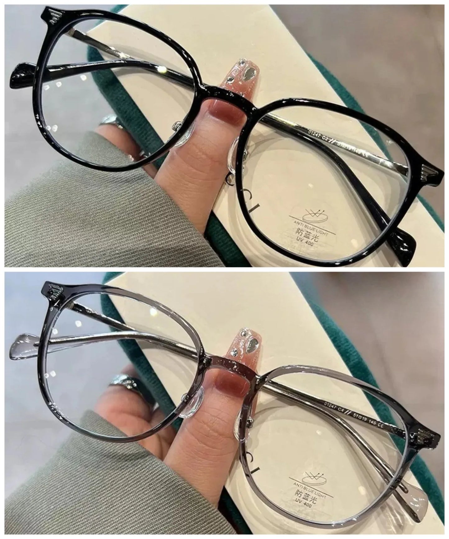Anti-blue Light Anti-radiation Glasses Luxury Frame Glasses Female Korean Version Big Face Round Face Plain Net Red Glasses Flat