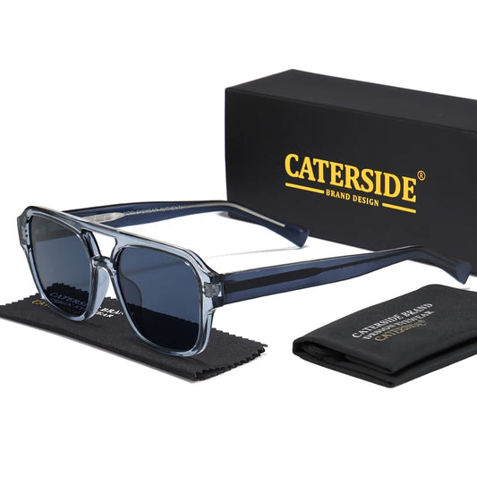 CATERSIDE Classics Men Sunglasses Flat Top Double Bridges Design Sun Glasses Woman Outdoor Travel Beach Ideal Choice for Gifts