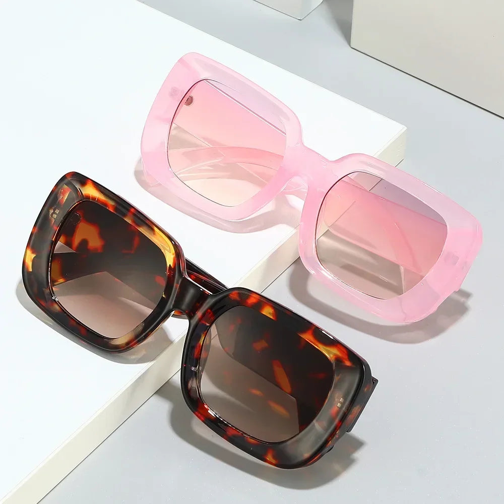 JNPCXI Square Ins Popular Fashion Women Sunglasses Retro Gradient Shades UV400 Men Trending Sun Glasses