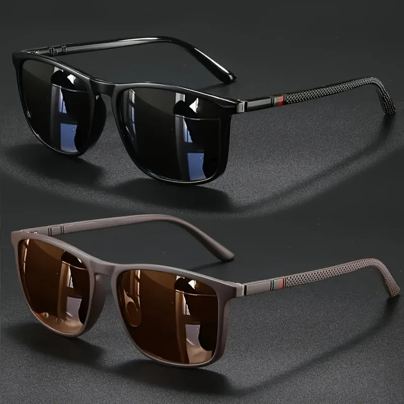 2 Pairs of Trendy Retro Framed Futuristic Sunglasses Perfect for Driving Vacation Outdoor Cycling and Other Occasions