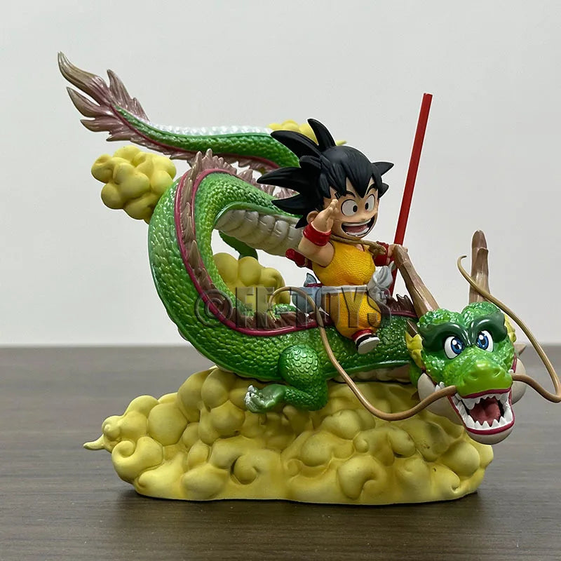 Anime Dragon Ball Son Goku With Shenlong Figure Shenron Action Figure 14cm Pvc Statue Collection Model Toys Gifts