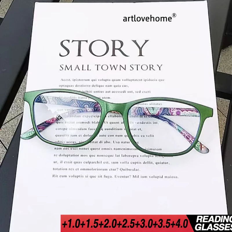 Elegant and Comfortable Reading Glasses with Anti Blue Light Anti Fatigue Protection Elastic Mirror Legs That Fit The Face Shape