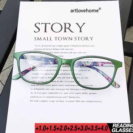 Elegant and Comfortable Reading Glasses with Anti Blue Light Anti Fatigue Protection Elastic Mirror Legs That Fit The Face Shape
