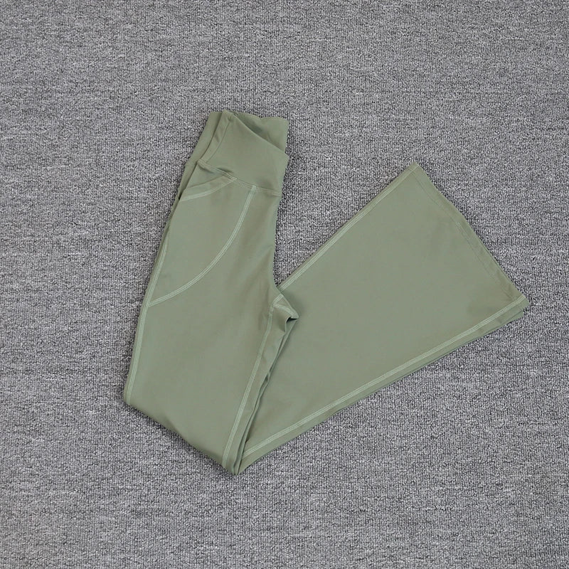 Yoga Pants Tummy Control Workout Running Long Bootleg High Waisted Yoga Leggings Flare Yoga Pants