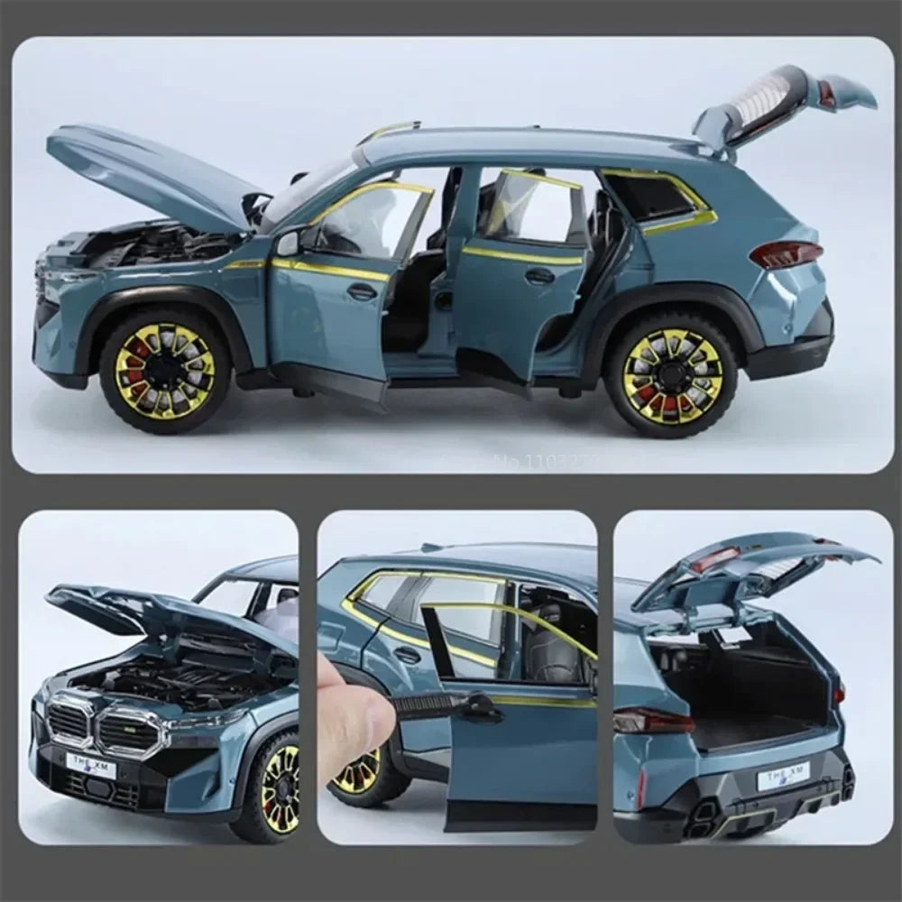 1:24 XM X5 Alloy Sports Car Miniature Model Toy Diecasts Metal Sound and Light Pull Back Collection Vehicles for Childrens Gifts