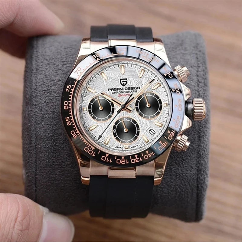 40mm V2 PAGANI Men Quartz Watch Sapphire Retro Chronograph Waterproof Watch FG
