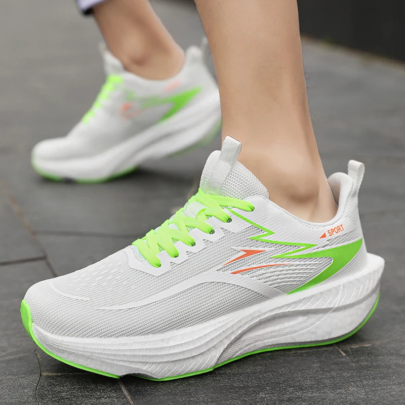 Sports Running Shoes Men Marathon Carbon Board Air Cushion Breathable Lightweight Women's Comfortable Athletic Nonskid Sneakers