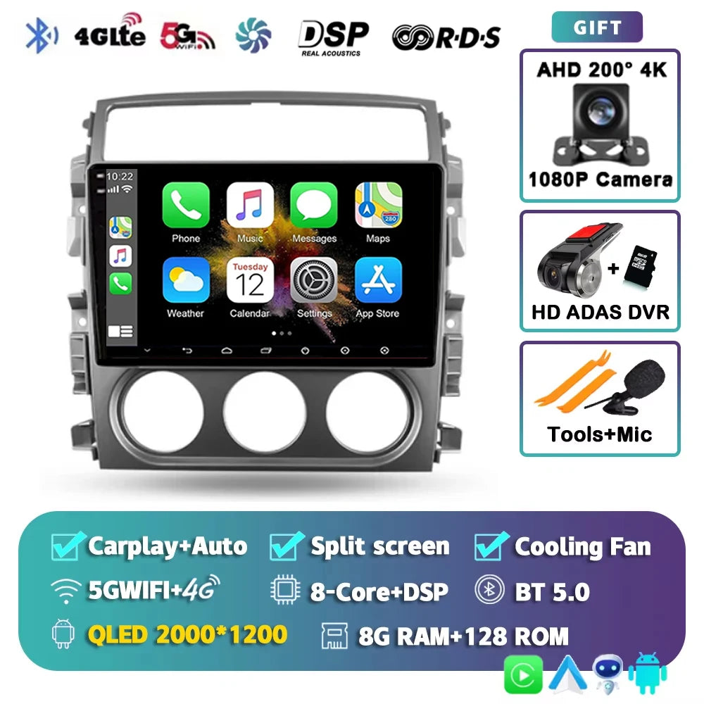 For Suzuki Liana 1 2004 - 2008 2K 12+256 QLED Android 15 CarPlay Car Radio Multimedia Video Player GPS stereo Head Unit 4G WIFI