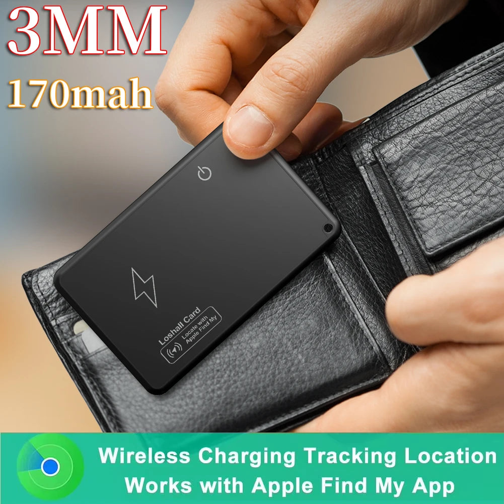 Wallet Tracker Card GPS Locator Smart Tag iPhone Apple Find My Airtag Replacemen