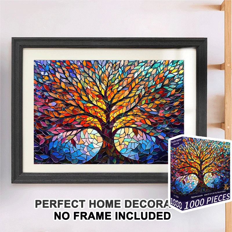 1000-Piece Adult Jigsaw Puzzle of a Vibrant Tree Painting, Large Finished Size 70x50cm (27.5x19.7 Inches)