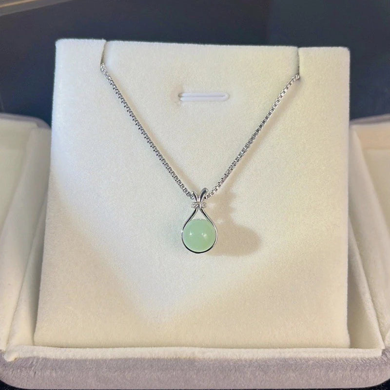 Fashion Classic Lucky Stone Blessing Bag Pendant Necklace for Women Sexy Simple Clavicle Chain Jewelry Valentine's Day Gift