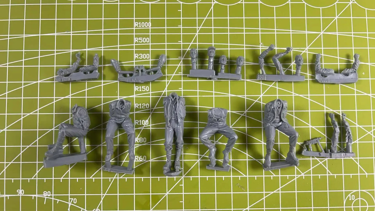 High Quality 1:35 Die Cast Resin Model Kit for World War II US Fury Tank, 5 People Unpainted