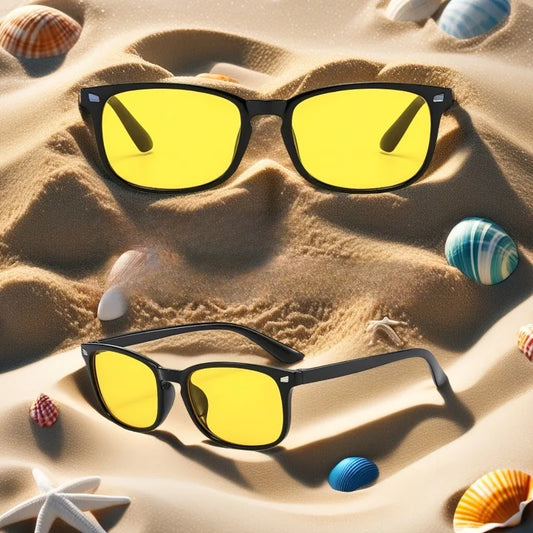 Anti Blue Light Yellow Lens Glasses Y2k Polarized Sunglasses Men Night Vision Glasses for Driving Square Plastic Glasses for Men