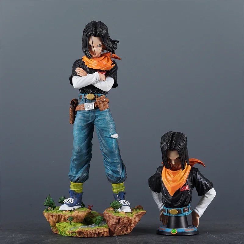 11.4" Dragon Ball Z Anime Black Pearl Android 17 PVC Model Statue Collection