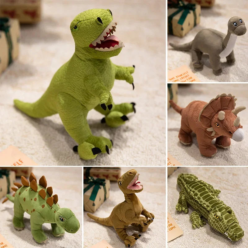 Simulation Dinosaur Plush Toy Stuffed Animal Triceratops/Tyrannosaurus Rex/Brontosaurus Sword Dragon Soft Doll Children's Gift