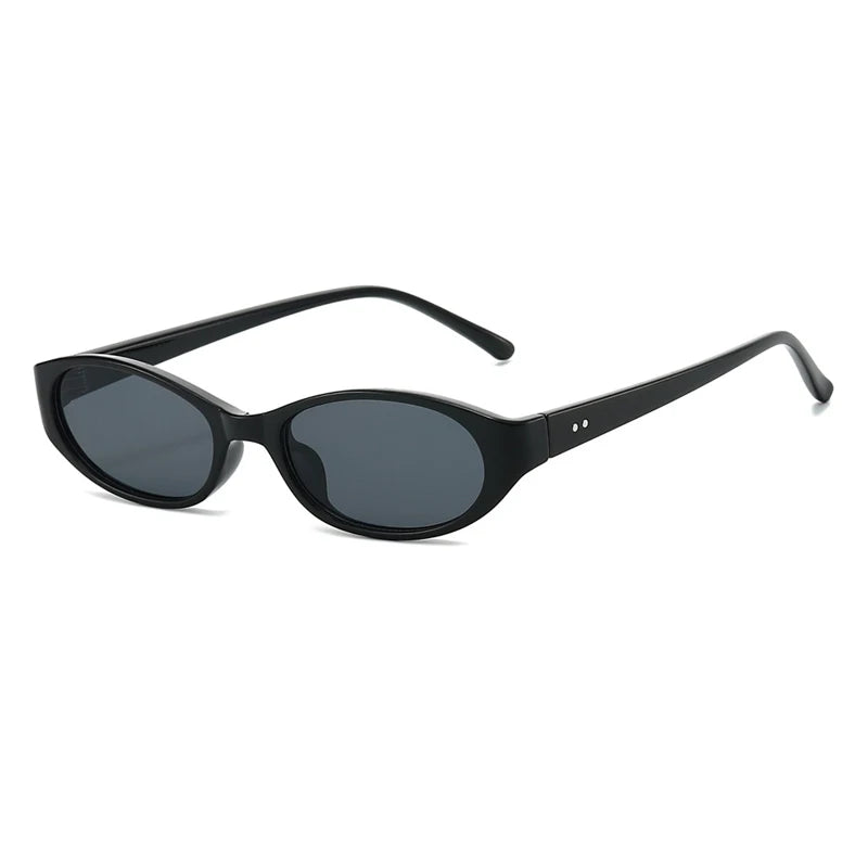 JNPCXI New Fashion Small Oval Punk Men Sunglasses UV400 Retro Rivets Women Cat Eye Leopard Sun Glasses