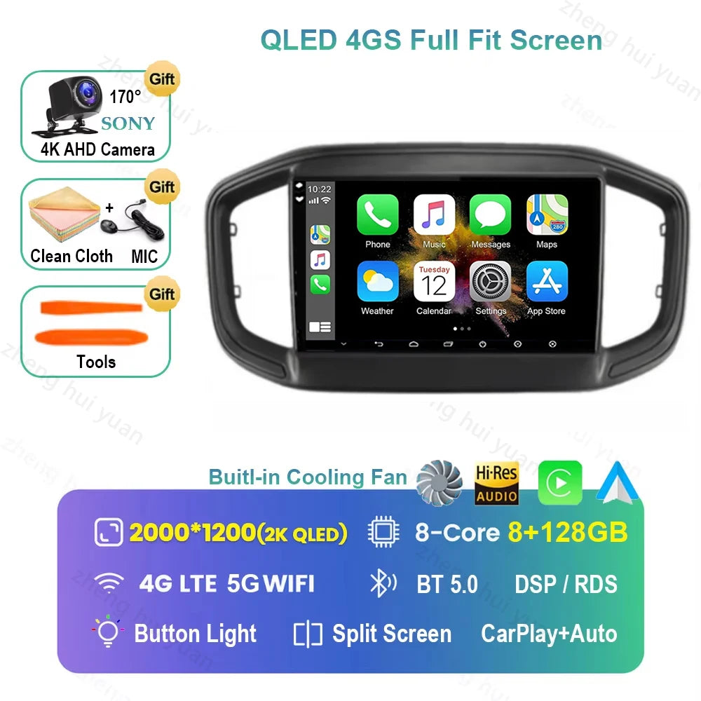 Android 16 CarPlay Auto Car Radio Multimedia navigation video Autoradio Stereo For Fiat Strada 2020 - 2022