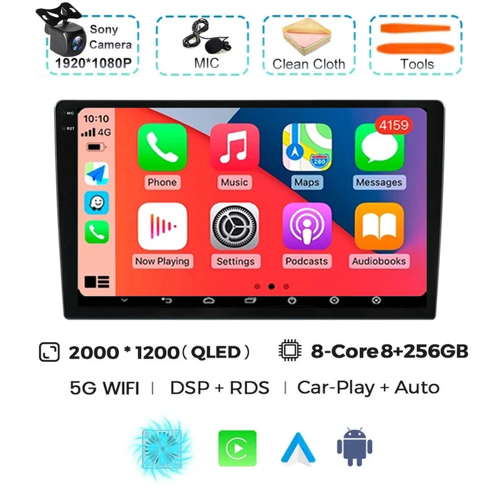 Android 15 Car Radio For For Audi A4 II 2 B6 III 3 B7 2000-2009 S4 2002-2008 RS4 2005 - 2009 Multimedia Video Player Carplay