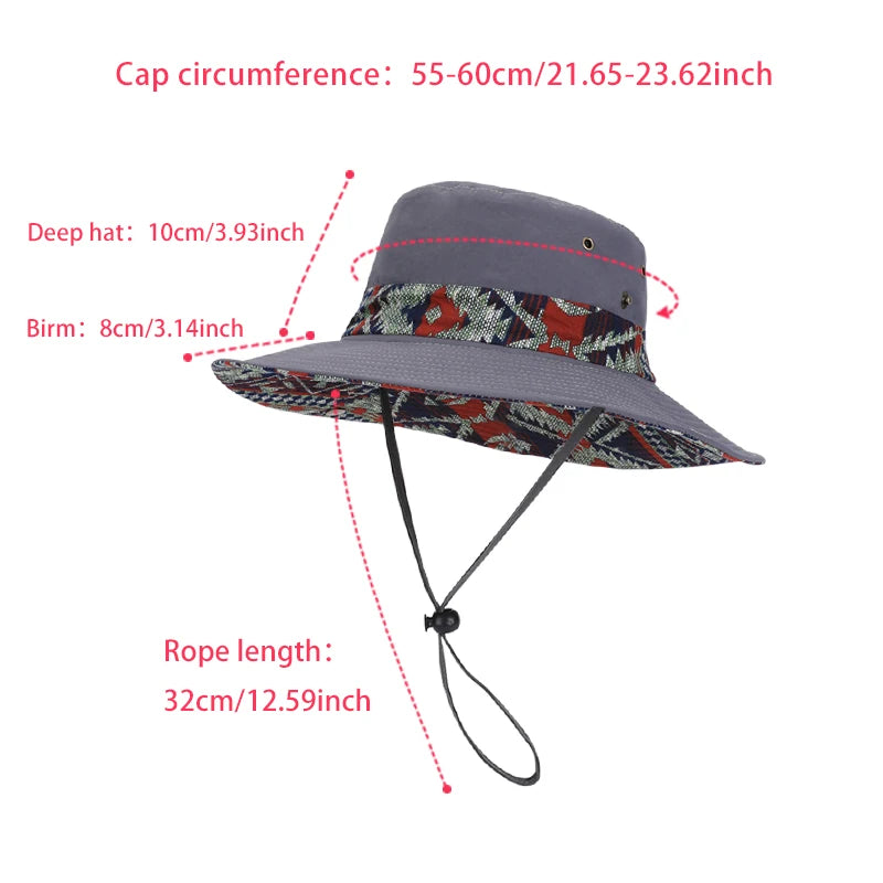 9275-New spring and summer men's and women's wide-brimmed fisherman hats for outdoor activities, hiking and fishing, sun hats