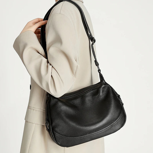Women Genuine Leather Simple Solid Color Mini Crossbody Bag Lightweight Small Phone Shoulder Bag Luxury Designer Messenger Bag