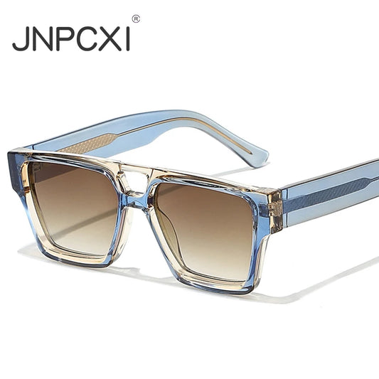 JNPCXI Classic Double Bridge Vintage Punk Square Sunglasses Women for Men Male Luxury Brand Designer Driving Glasses UV400