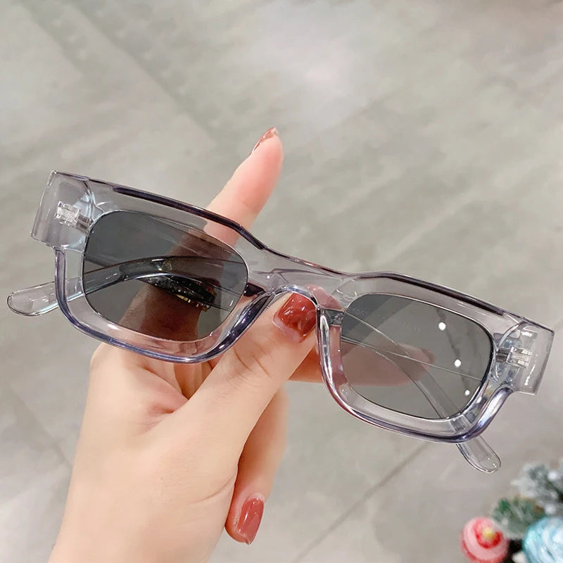 JNPCXI Polarized Ins Popular Fashion Small Square Sunglasses Women Retro Punk Shades Men Trending Sun Glasses UV400