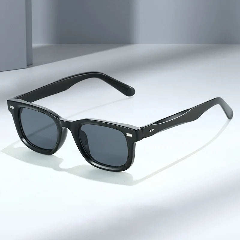 JNPCXI New Retro Square Women Rivets Sunglasses Fashion Blue Shades UV400