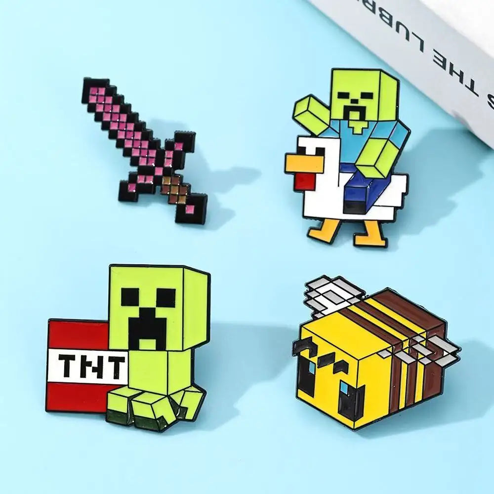 4pcs Set Creative Sword Bee Enamel Pin Brooch Metal Badge Jewelry for Clothing Backpack Accessories Unique Gift for Friends