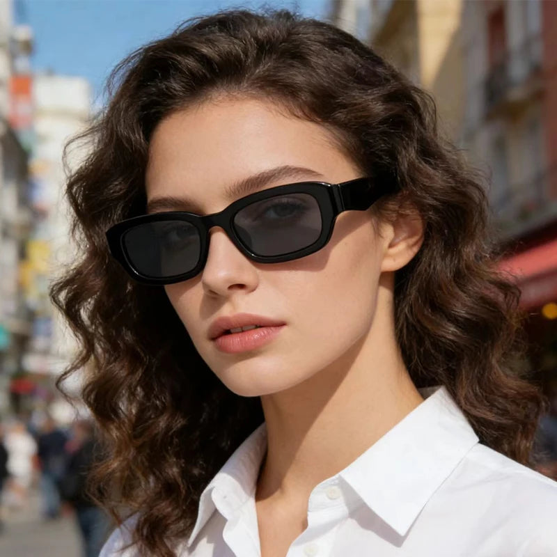 JNPCXI New Square Sunglasses Men Rectangle Small Sun Glasses Male Retro Champagne Driving Fishing Eyewear UV400