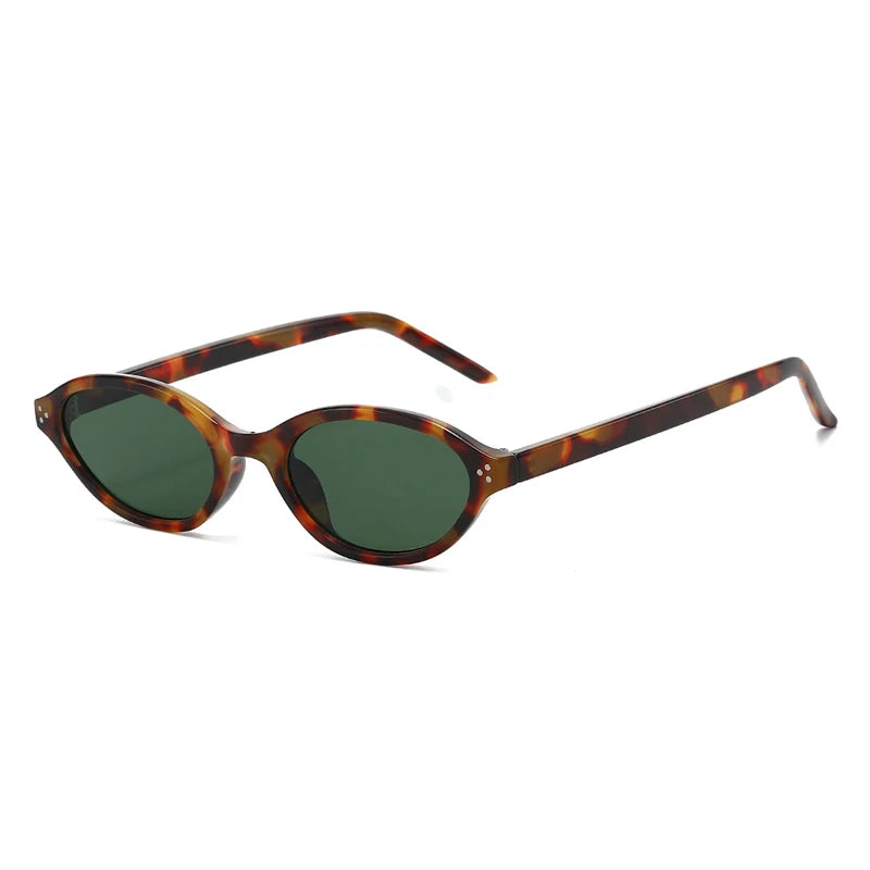 JNPCXI New Fashion Small Oval Sunglasses Women Ins Popular Retro Rivets Men Candy Color Punk Sun Glasses Clear Lens Frame UV400