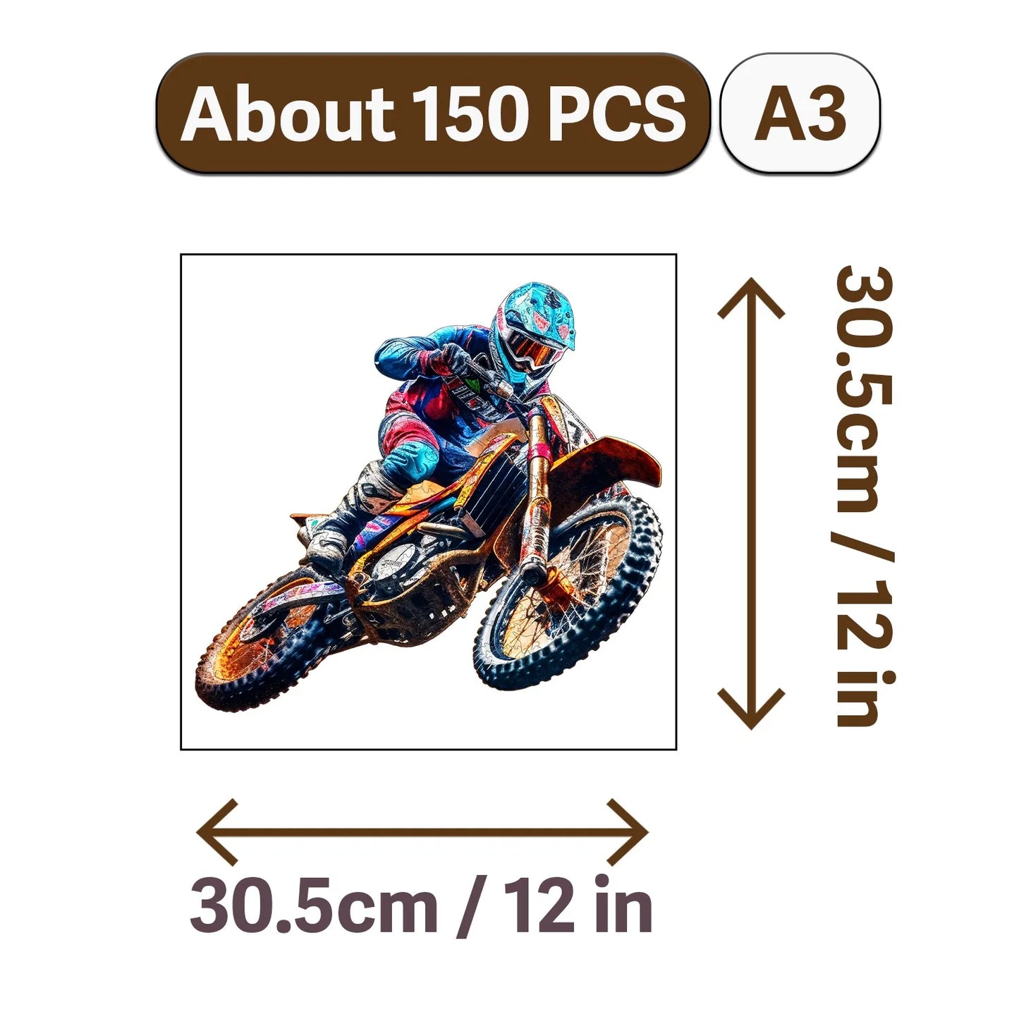Mountain Off Road Motorcycle Wooden Jigsaw Puzzle Rugged Style Home Decor Christmas and Halloween Gift Toy For Teen And Kid
