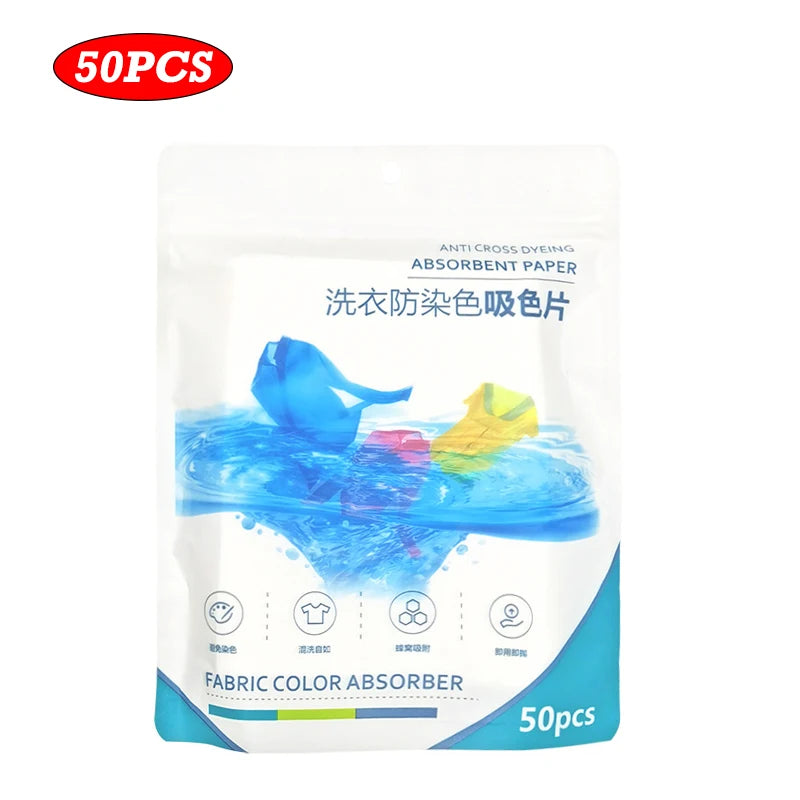 50-200PCS Laundry Color Absorbing Paper Anti-dyeing Laundry Tablets Wash Machine