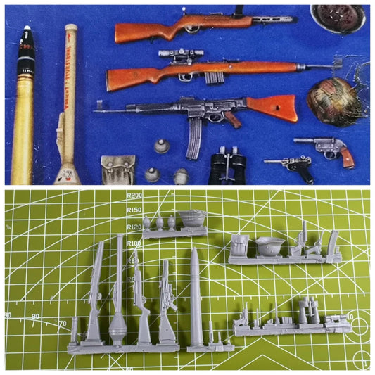 1:16 Die Casting Resin Model Assembly Kit Resin Scene Modification Stack Grey Model 36534