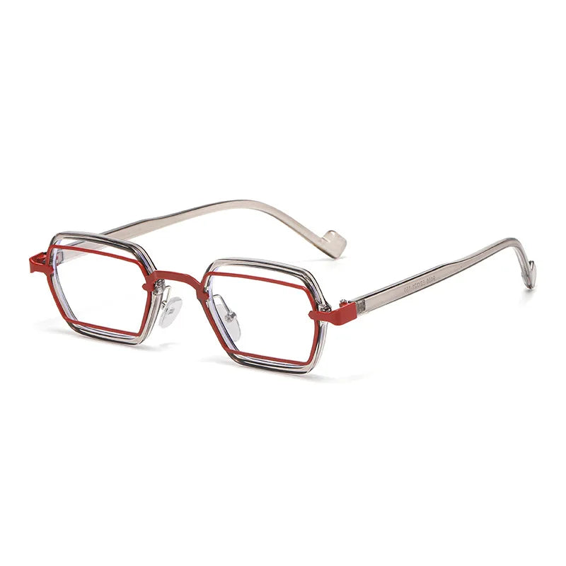 JNPCXI New Retro Small Punk Square Sunglasses Women Shades UV400 Fashion Clear Lens Men Anti Blue Light Eyeglass Frame