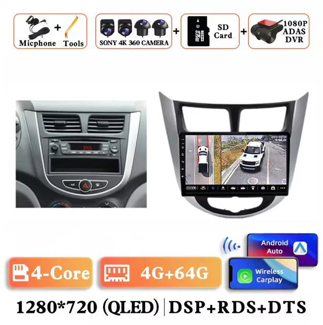 9 '' for Hyundai Solaris Accent i25 2010 - 2016 Car Multimedia Radio Video Player Android 16 GPS Navi HD Touch Screen BT WiFi
