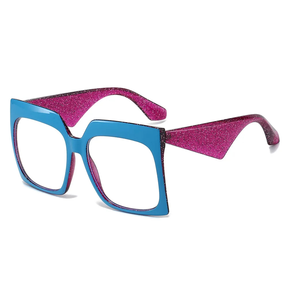 JNPCXI New Oversized Fashion Square Women Optical Glasses Frame Clear Eyewear Vintage Nail Eyeglasses Frame Men Computer Goggles