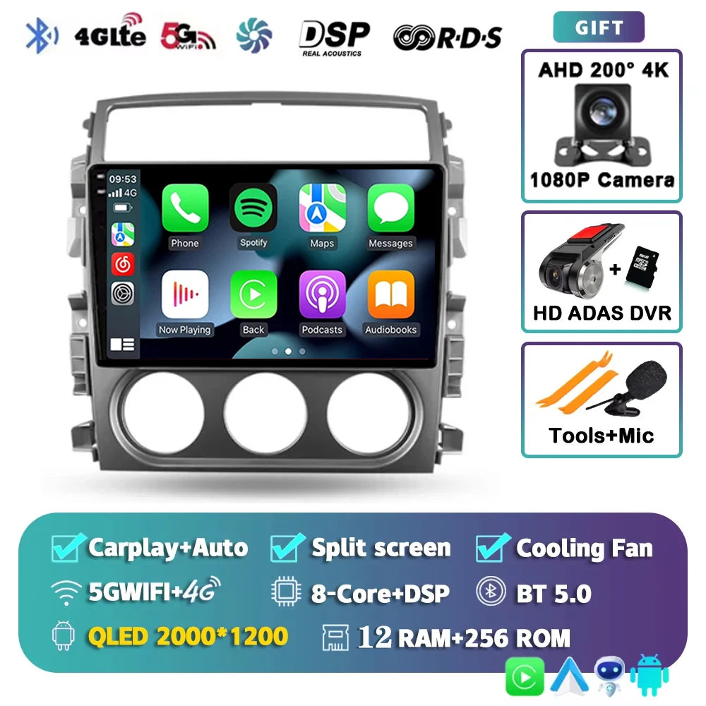 For Suzuki Liana 1 2004 - 2008 2K 12+256 QLED Android 15 CarPlay Car Radio Multimedia Video Player GPS stereo Head Unit 4G WIFI