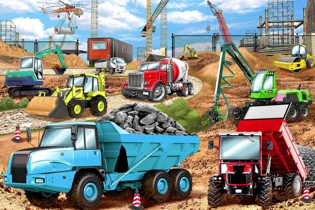 38*25cm 100 Pieces Puzzle Animal Engineering Car Dinosaur Puzzle Children Paper Puzzle Blue Card Benefit Intelligence Toys
