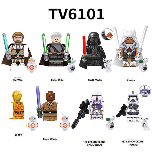 8pcs Anakin Darth Vader Obi-Wan Cal Kestis Jedi Star Wars Mini Man Figures M32