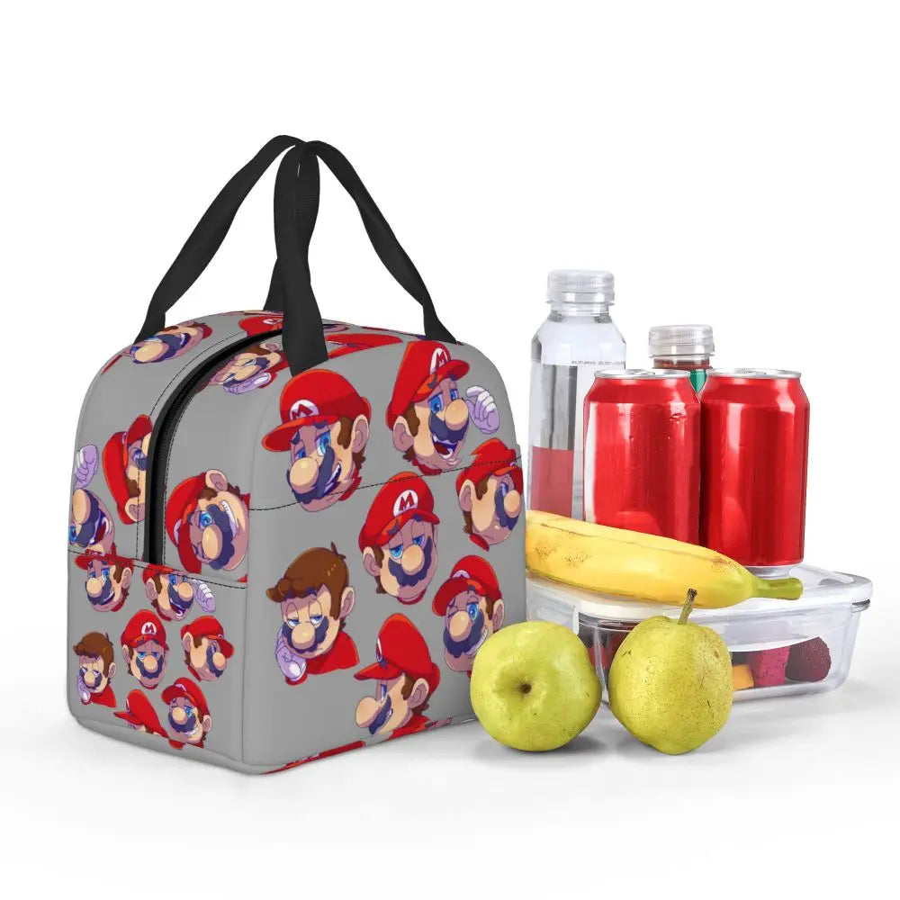 Custom Mario SuperBros Insulated Lunch Bag Reusable Thermal Cooler Lunch Box M14