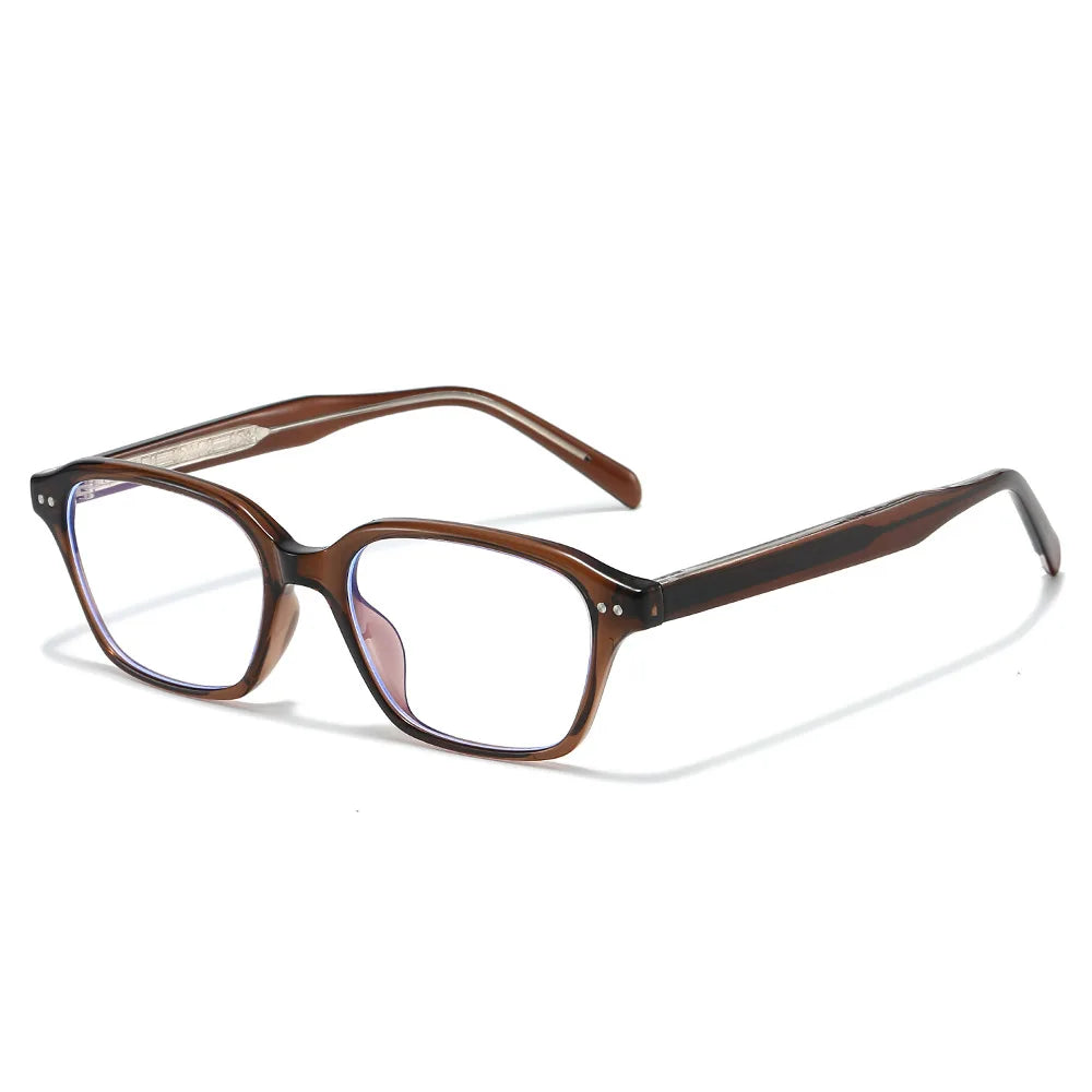 JNPCXI Quality TR90 Glasses Frame Stainless Steel Core Optical Eyeglasses With Anti Blue LIght Rectangle Acetate Leg
