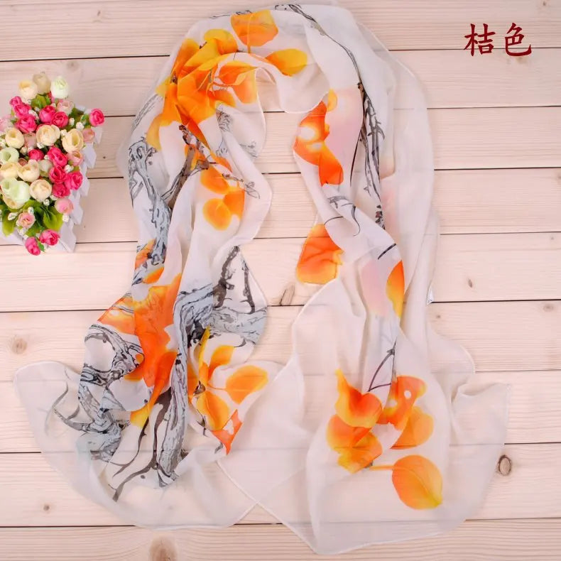 New Fashion Ink Painting Women's Chiffon Printing Long Scarves Wholesale Spring and Summer Yiwu Manufacturer's Small Scarves
