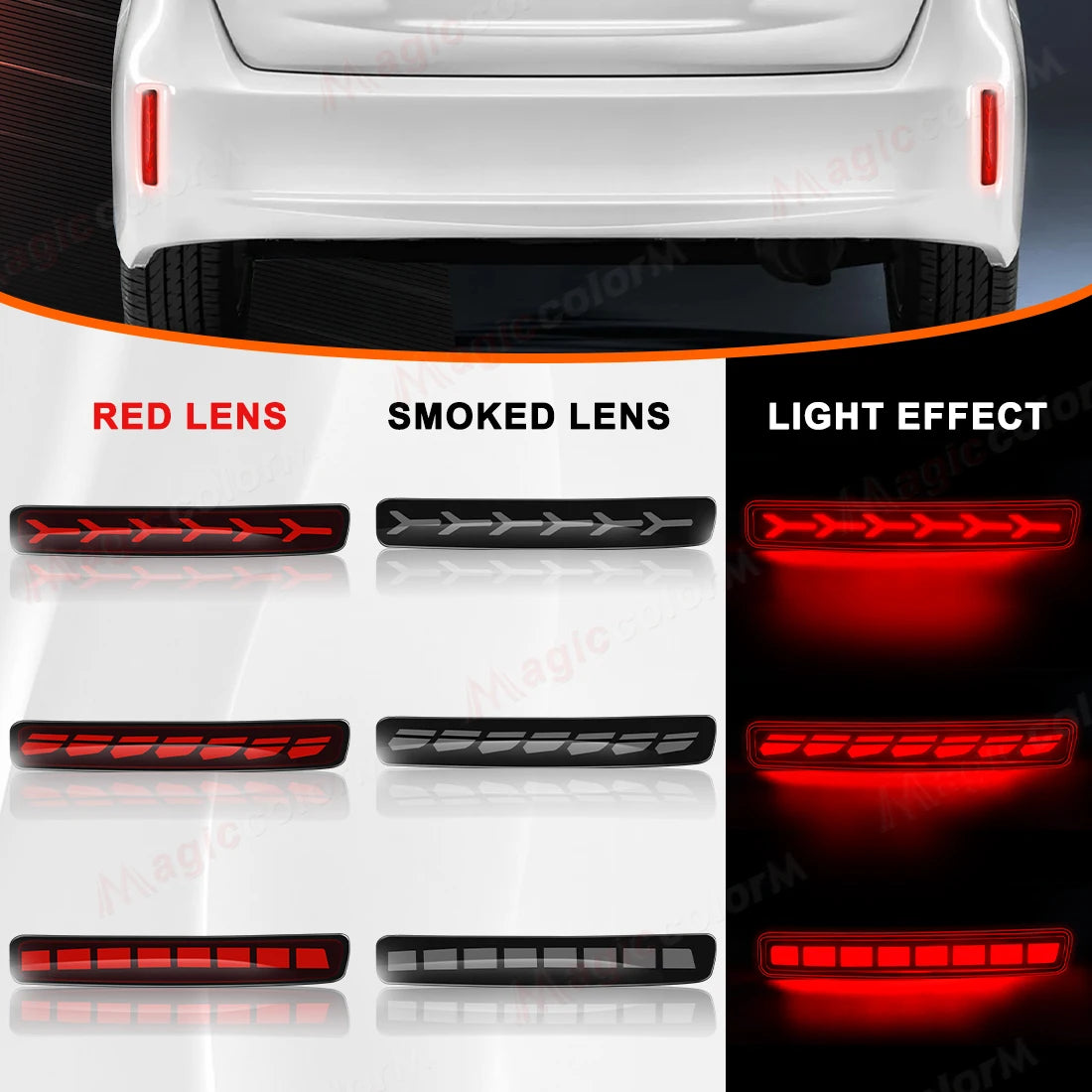 For Toyota Prius V 2012 2013 2014 2015 2016 2017 For Scion tC LED Rear Bumper Reflector Lights Driving Brake Dynamic Turn Signal