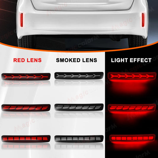 For Toyota Prius V 2012 2013 2014 2015 2016 2017 For Scion tC LED Rear Bumper Reflector Lights Driving Brake Dynamic Turn Signal