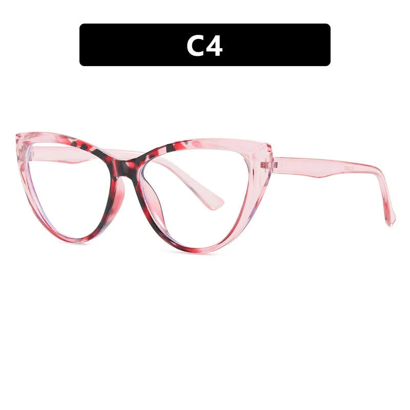 JNPCXI New Fashion Cat Eye Women Glasses Frame Clear Anti Blue Light Optical Eyewear Computer Glasses