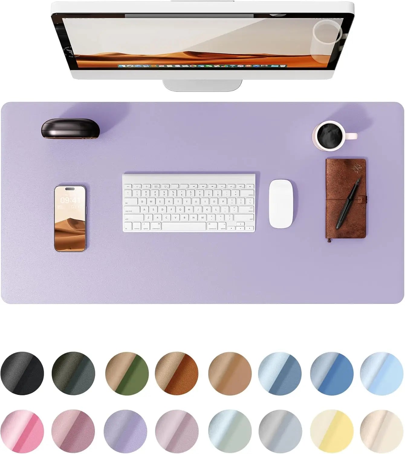 YSAGi Mouse Pad ,Leather Desk Protector, Office Mat, Large Mouse Mat, Non-Slip PU Leather Blotter, Laptop Waterproof Desk Pad